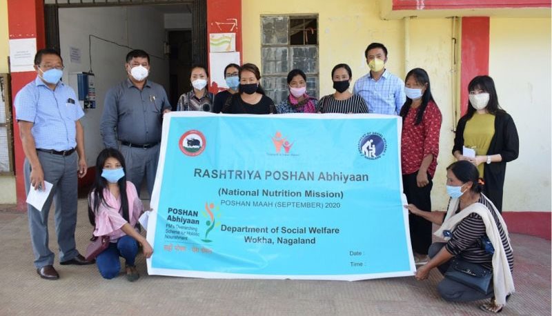 DC Wokha, Orenthung Lotha with others during the launch of Poshan Maah at Wokha on September 1. (DIPR Photo) 